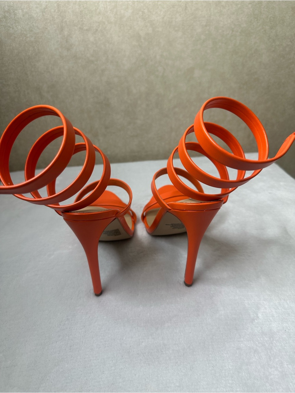 Shoe Dazzle Orange Spiral-Strap Heeled Sandals - Picture 5 of 16